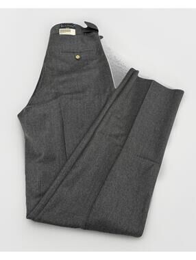 NWT Men’s Bills Khakis Grey Pleated Dress Pants Adjustable Button Pulls Size 32